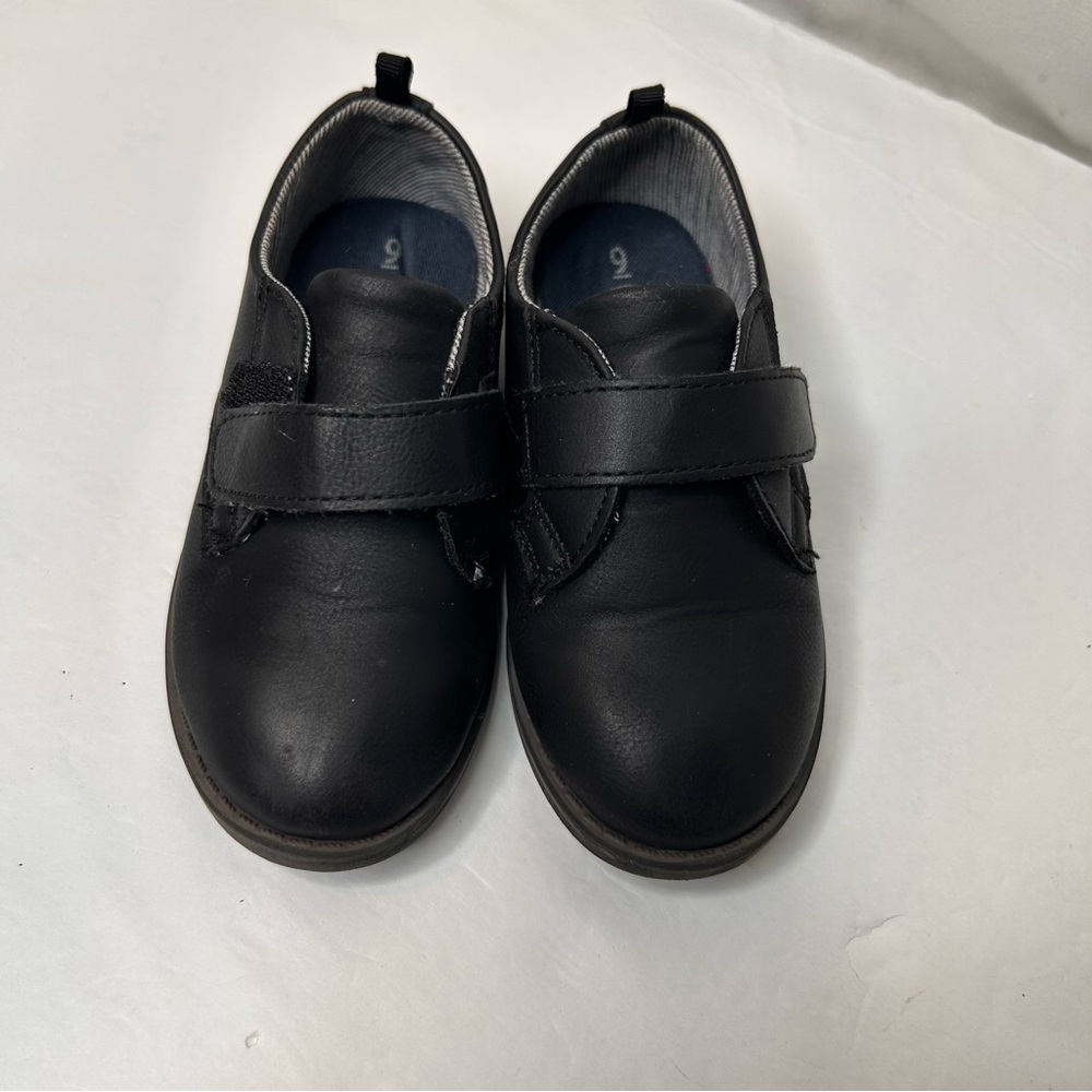 Wonder Nation Boy’s Black Dress Shoes with Velcro Straps Size 9
